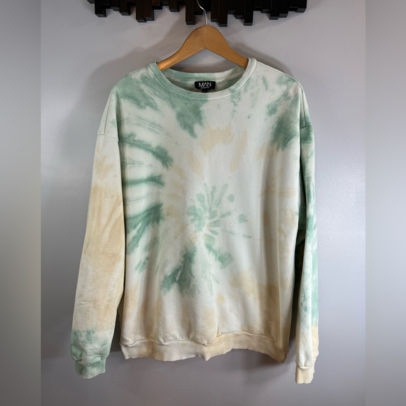 boohoo Man OVERSIZED TIE DYE SWEATSHIRT Size Large - Picture 2 of 9